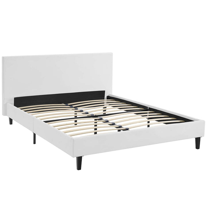 Sena Full Platform Bed - Vinyl White Denmark Home