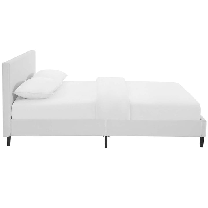 Sena Full Platform Bed - Vinyl White Denmark Home