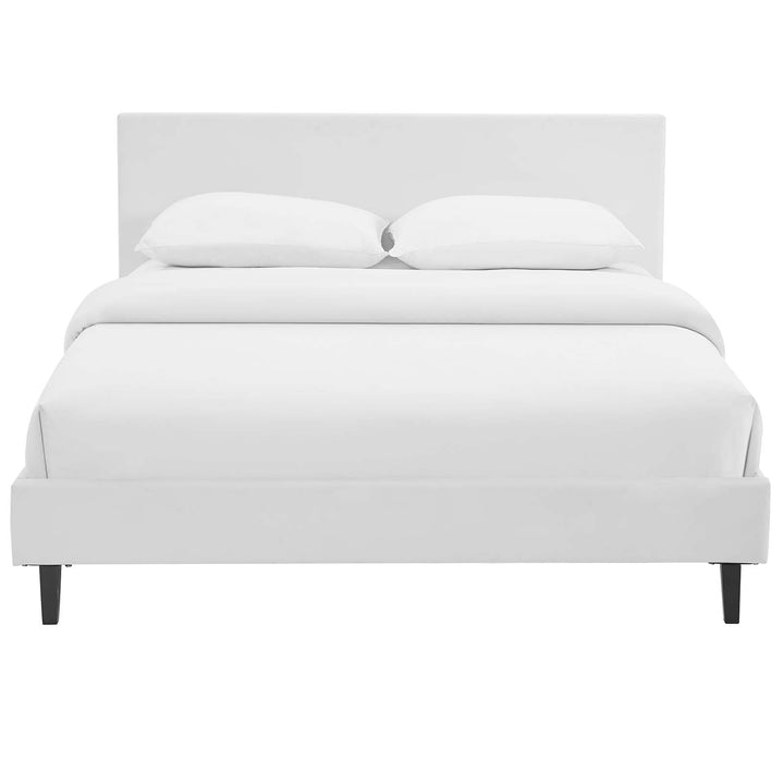 Sena Full Platform Bed - Vinyl White Denmark Home