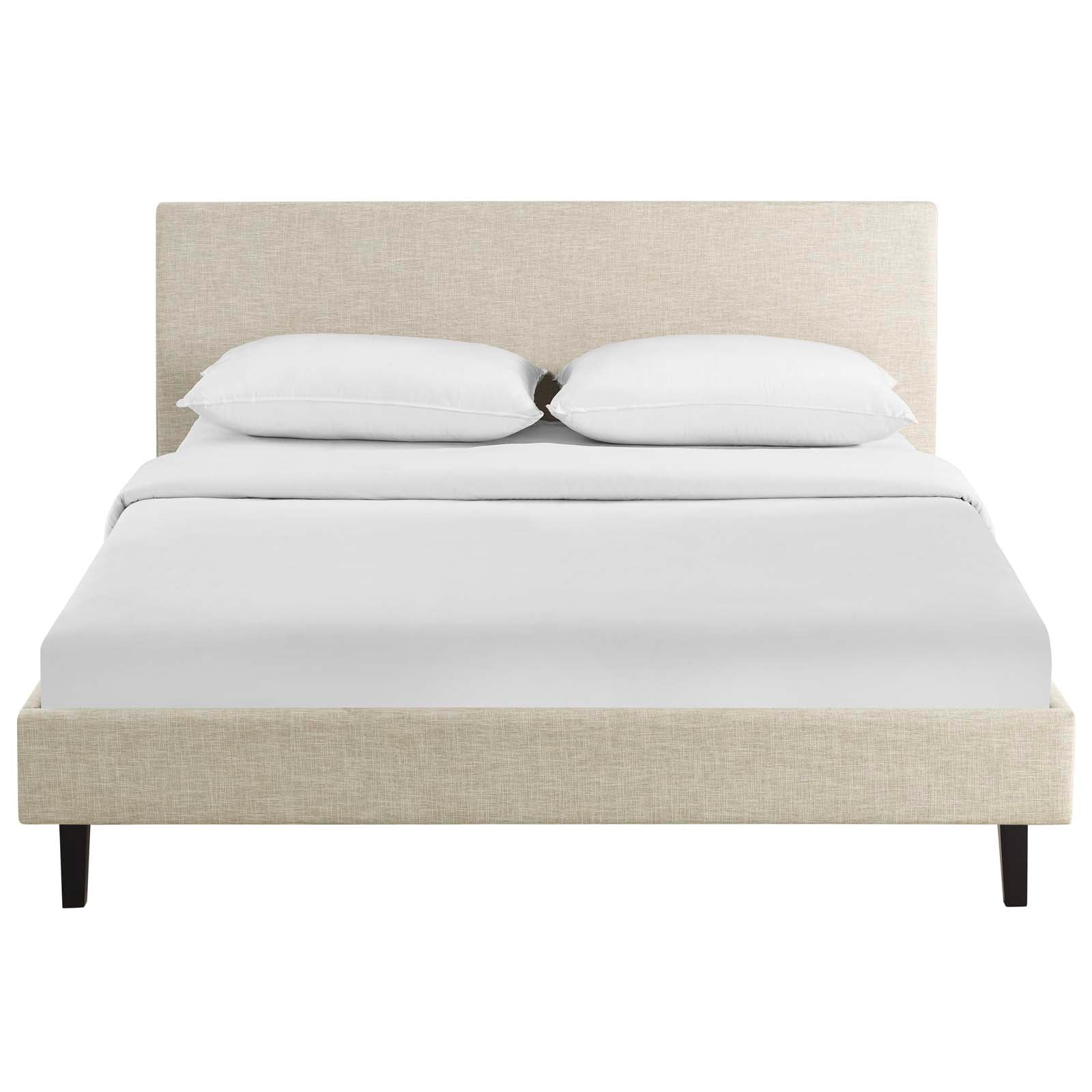 Sena Queen Platform Bed - Beige Denmark Home