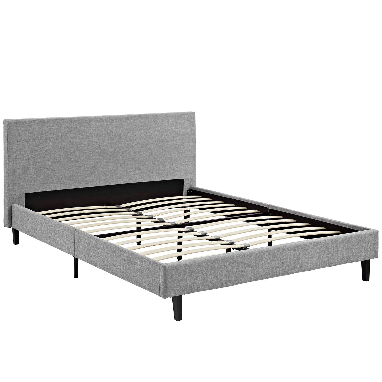 Sena Queen Platform Bed - Light Gray Denmark Home