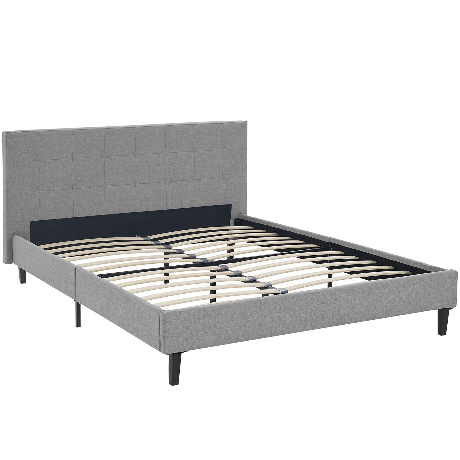 Elsbrook Upholstered Platform Bed - Light Gray Denmark Home