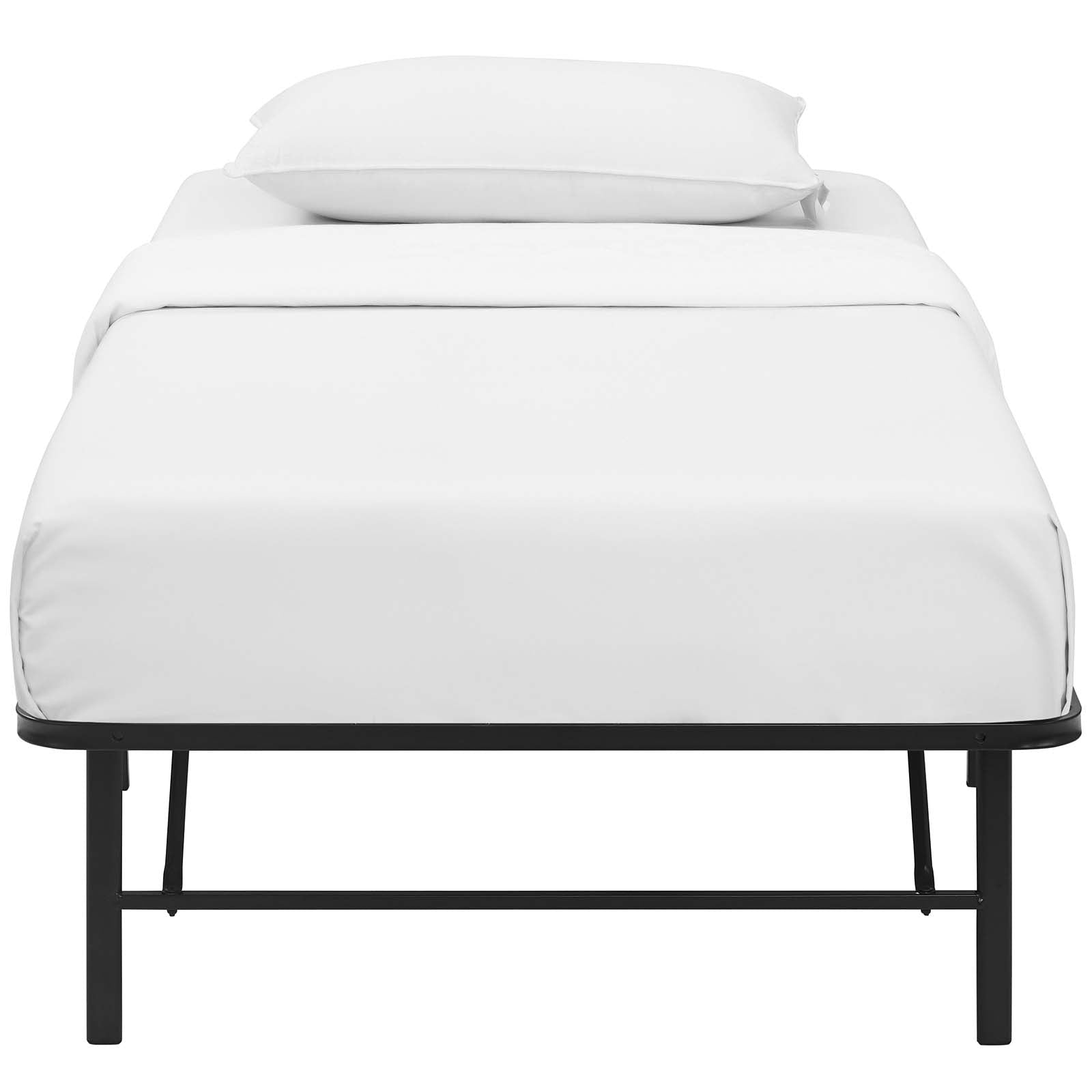 Maja Stainless Steel Twin Platform Bed Frame - Brown Denmark Home