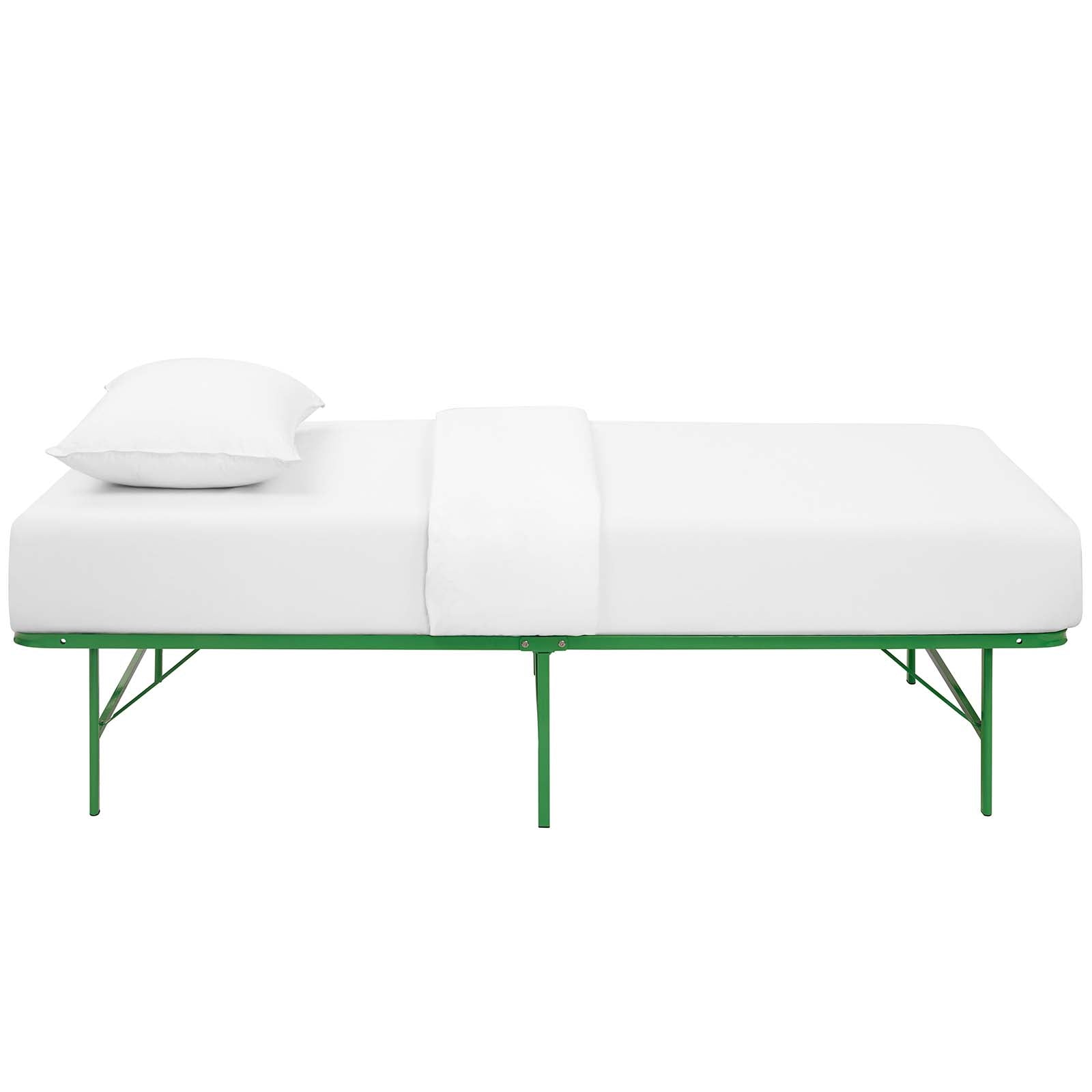 Maja Stainless Steel Twin Platform Bed Frame - Green Denmark Home