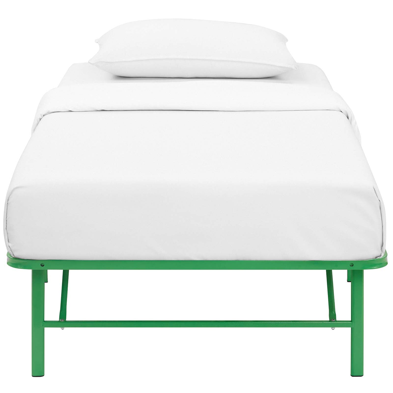 Maja Stainless Steel Twin Platform Bed Frame - Green Denmark Home