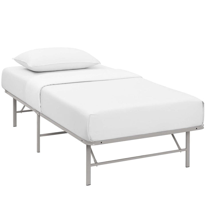Maja Stainless Steel Twin Platform Bed Frame - Gray Denmark Home