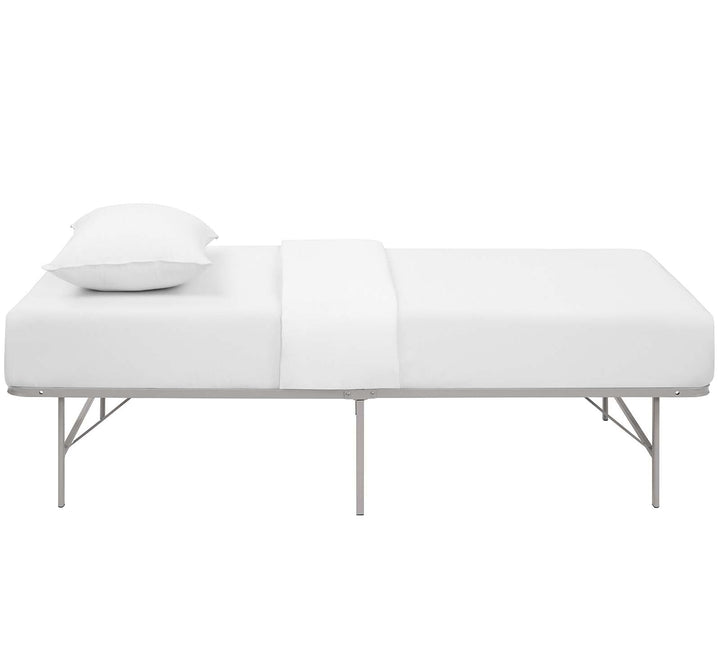 Maja Stainless Steel Twin Platform Bed Frame - Gray Denmark Home