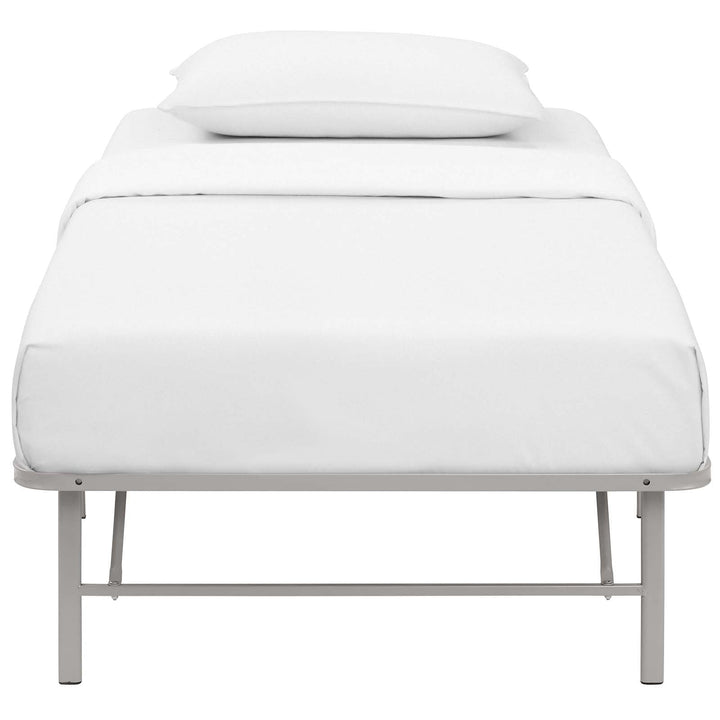 Maja Stainless Steel Twin Platform Bed Frame - Gray Denmark Home