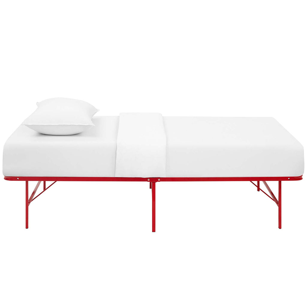Maja Stainless Steel Twin Platform Bed Frame - Red Denmark Home