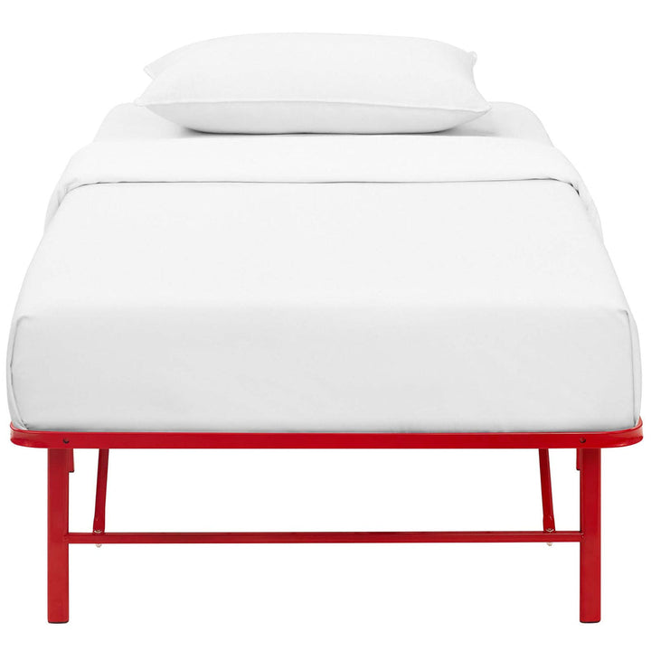 Maja Stainless Steel Twin Platform Bed Frame - Red Denmark Home