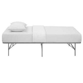 Maja Stainless Steel Twin Platform Bed Frame - Silver Denmark Home