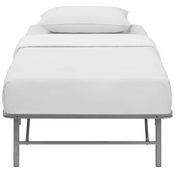 Maja Stainless Steel Twin Platform Bed Frame - Silver Denmark Home