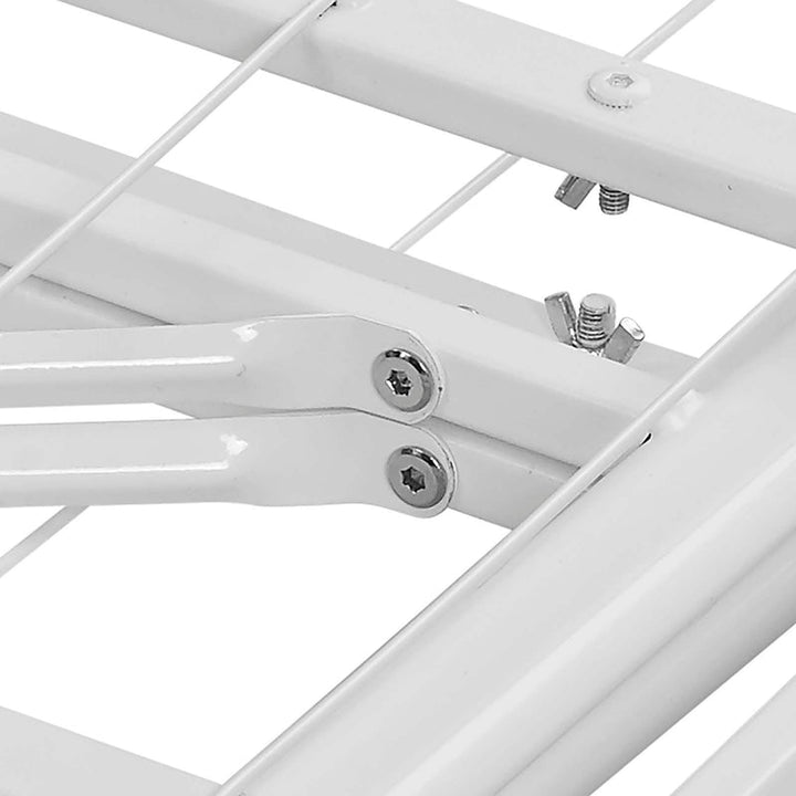 Maja Stainless Steel Twin Platform Bed Frame - White Denmark Home