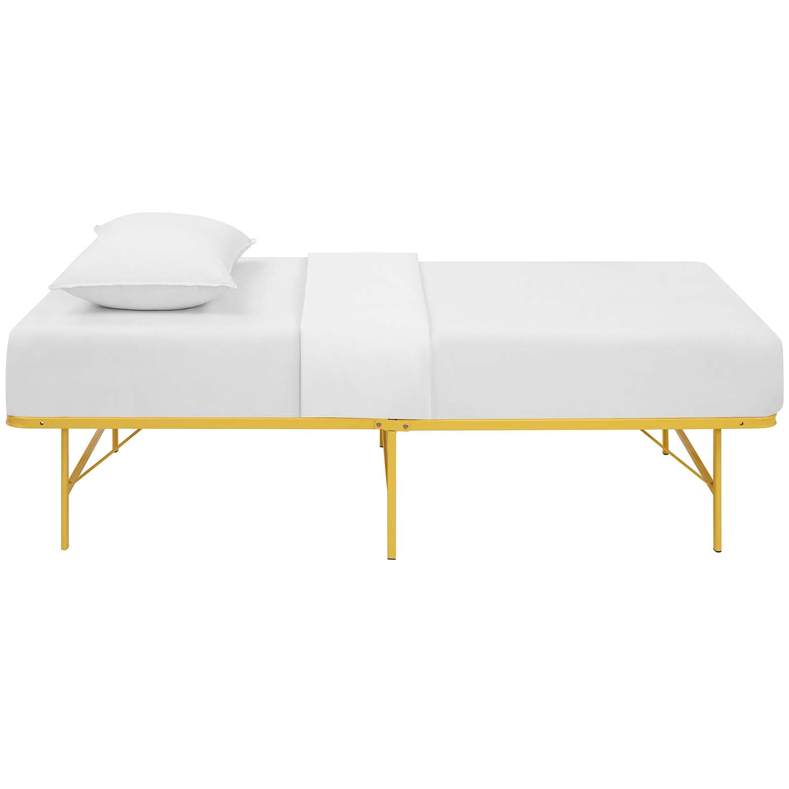 Maja Stainless Steel Twin Platform Bed Frame - Yellow Denmark Home