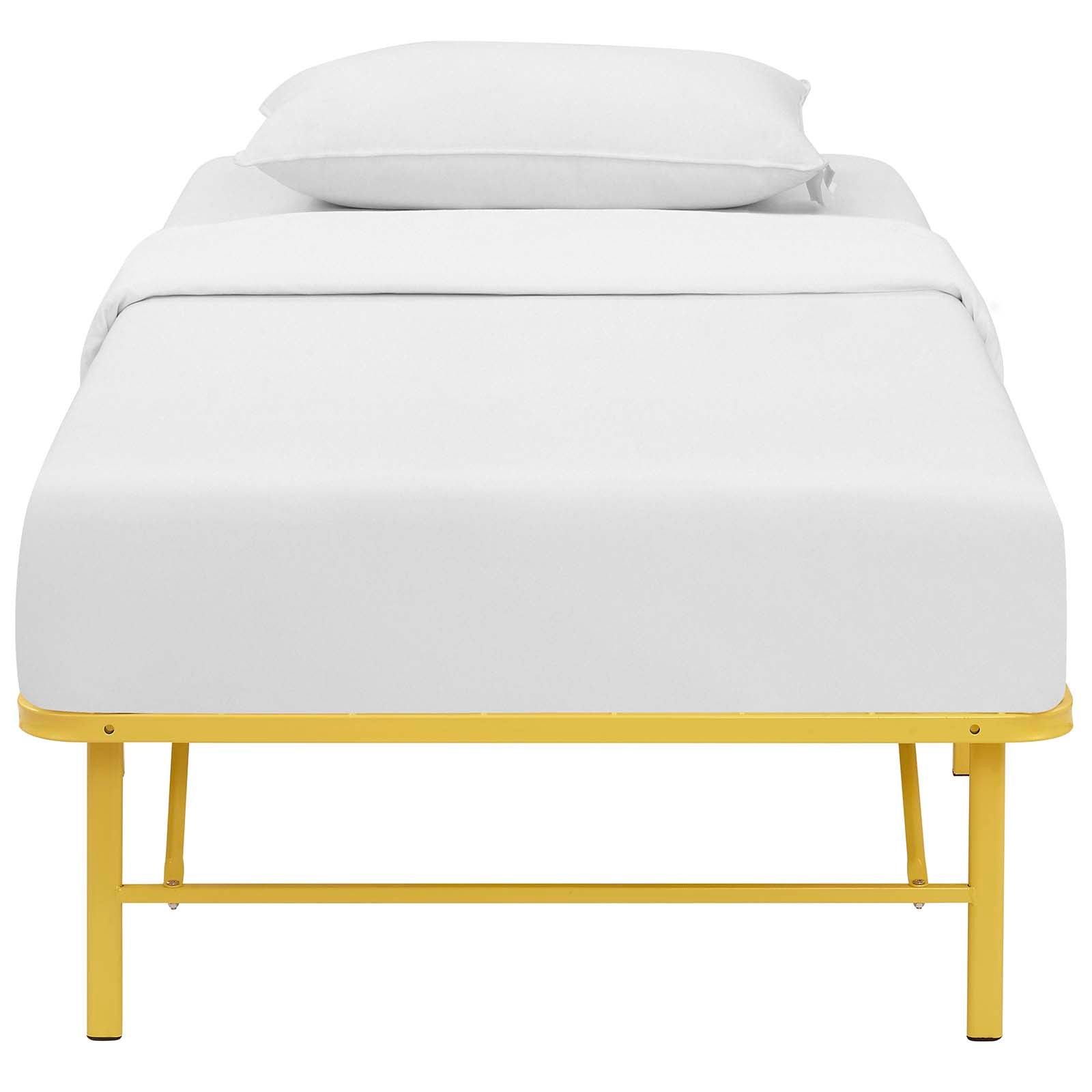 Maja Stainless Steel Twin Platform Bed Frame - Yellow Denmark Home