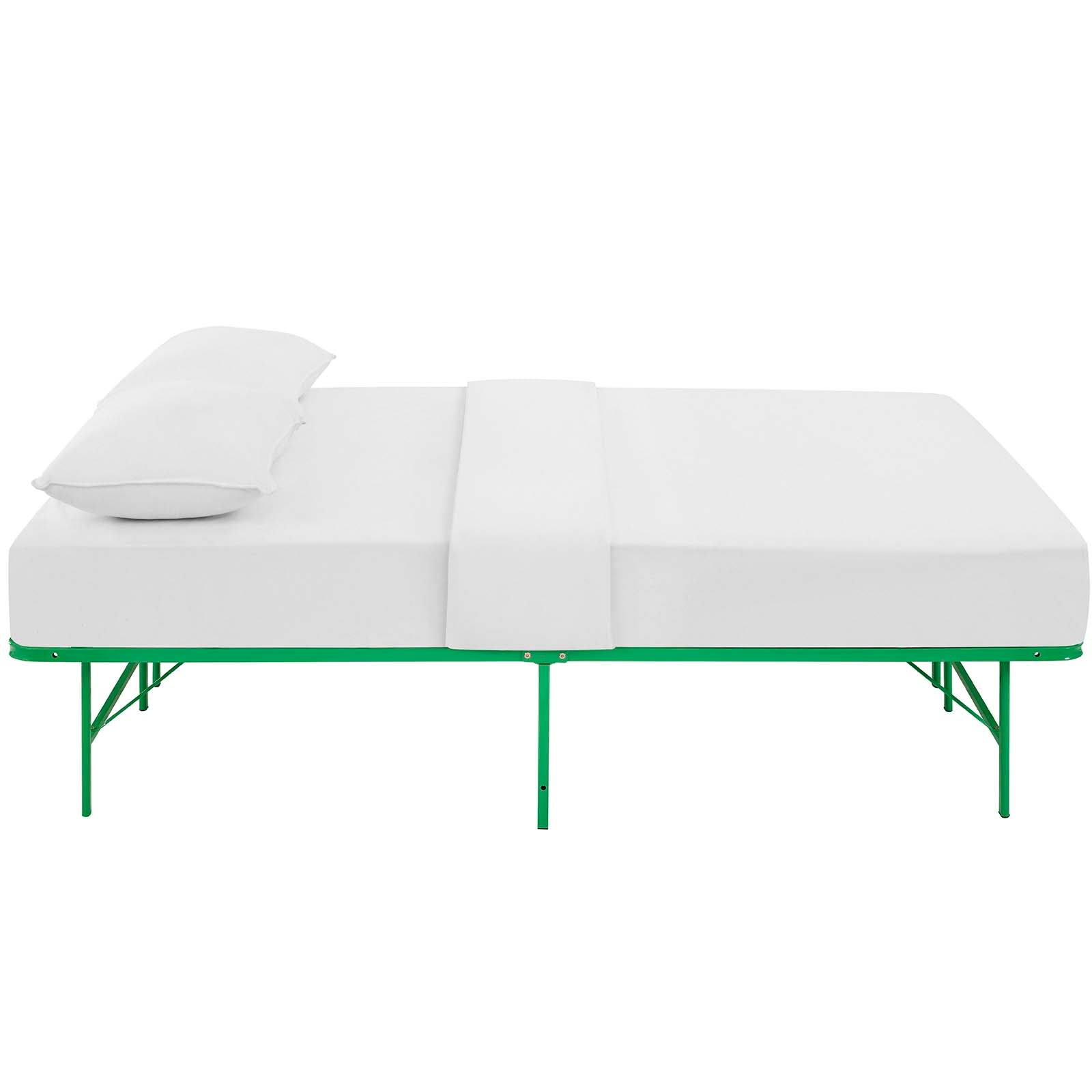 Maja Stainless Steel Full Platform Bed Frame - Green Denmark Home