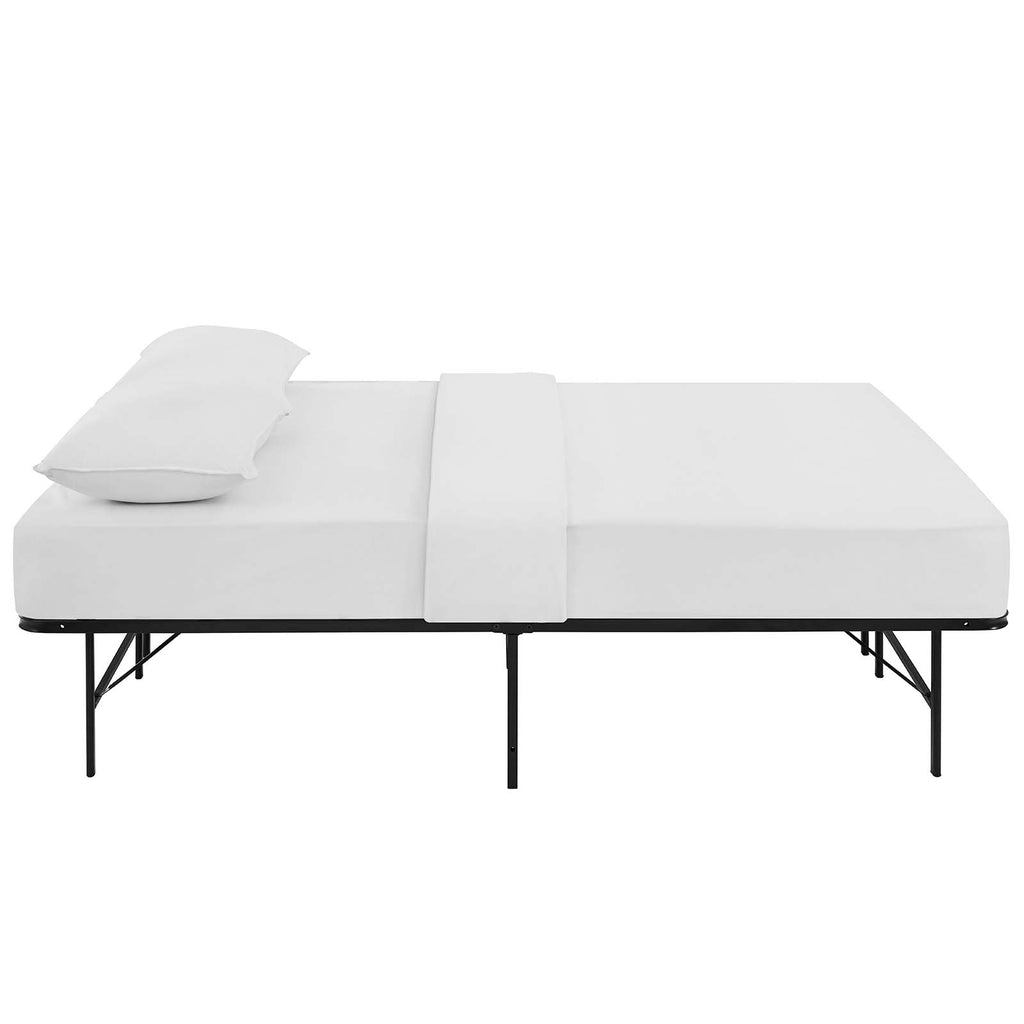 Maja Stainless Steel Queen Platform Bed Frame - Brown Denmark Home