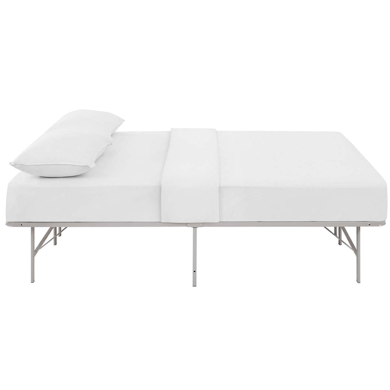 Maja Stainless Steel Queen Platform Bed Frame - Gray Denmark Home