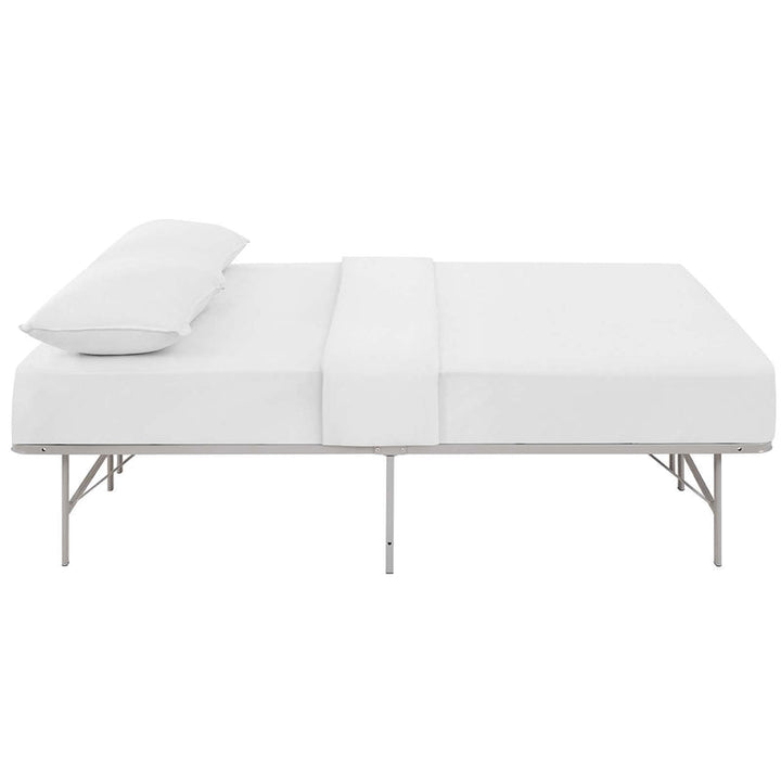 Maja Stainless Steel Queen Platform Bed Frame - Gray Denmark Home