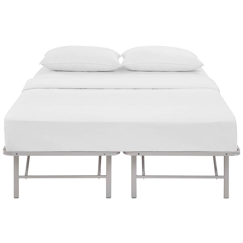 Maja Stainless Steel Queen Platform Bed Frame - Gray Denmark Home