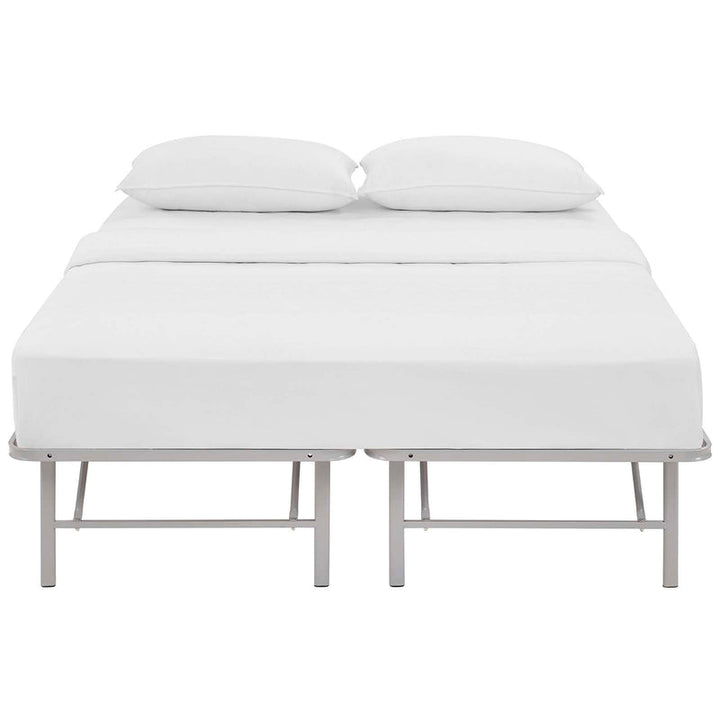 Maja Stainless Steel Queen Platform Bed Frame - Gray Denmark Home