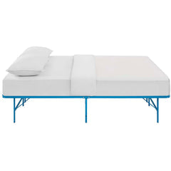 Maja Stainless Steel Queen Platform Bed Frame - Light Blue Denmark Home