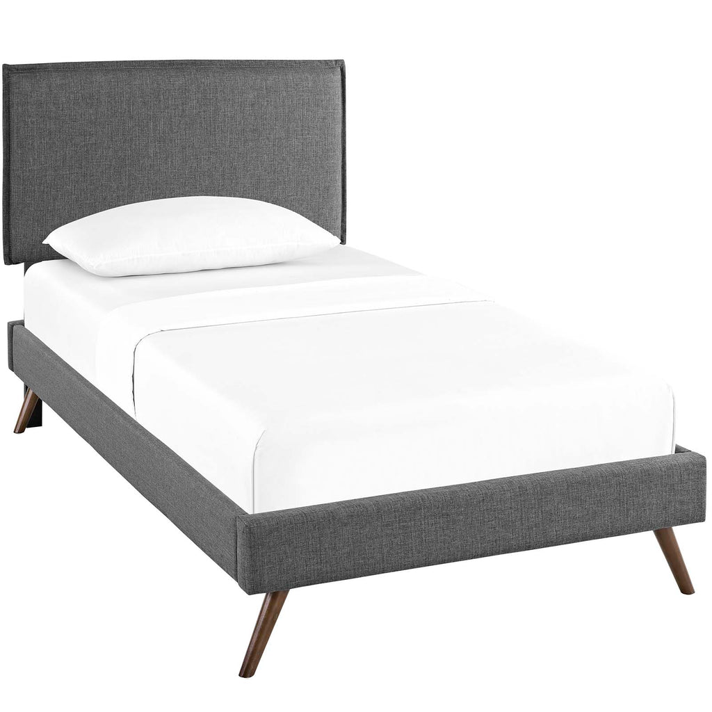 Visby Twin Platform Bed - Gray Denmark Home