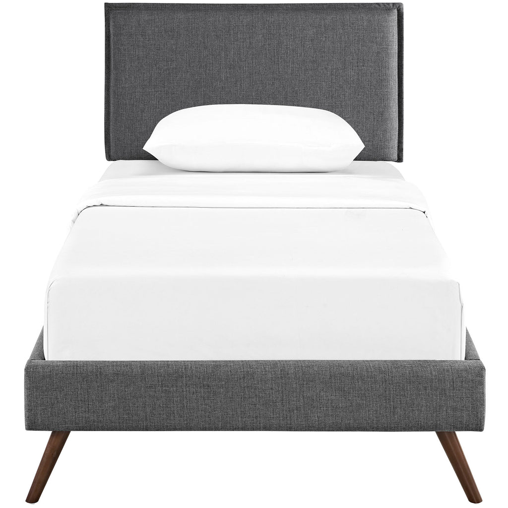 Visby Twin Platform Bed - Gray Denmark Home