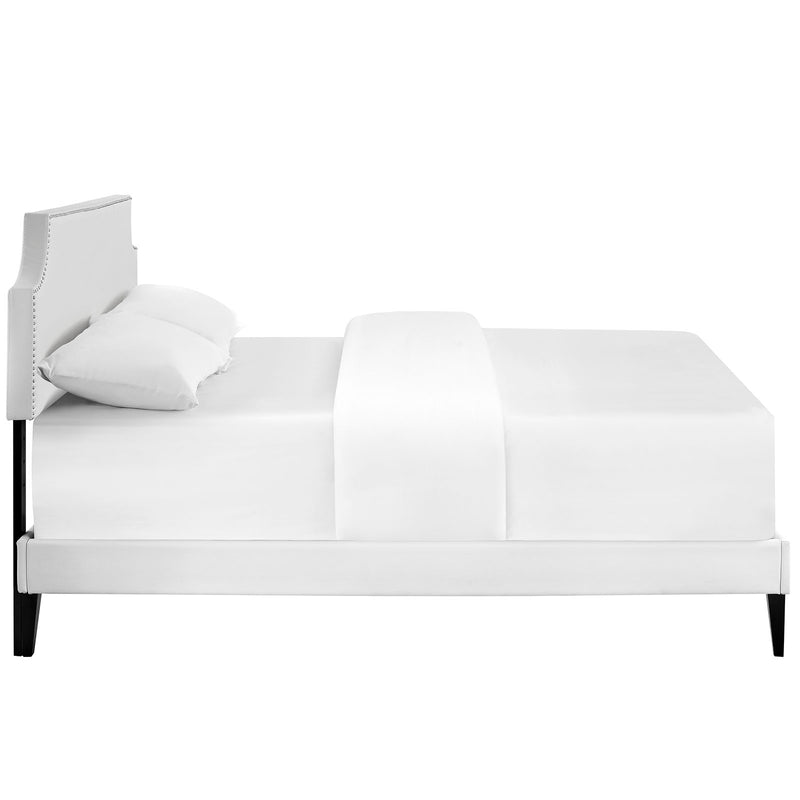 Sorren Upholstered Queen Platform Bed - White Denmark Home
