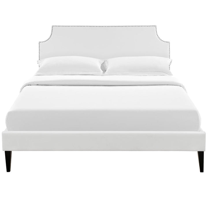 Sorren Upholstered Queen Platform Bed - White Denmark Home
