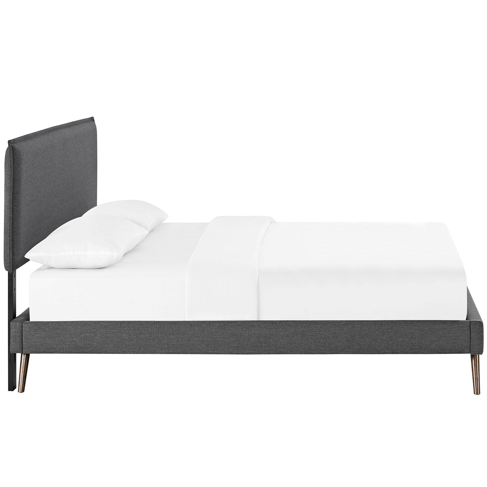 Visby Queen Platform Bed - Gray Denmark Home