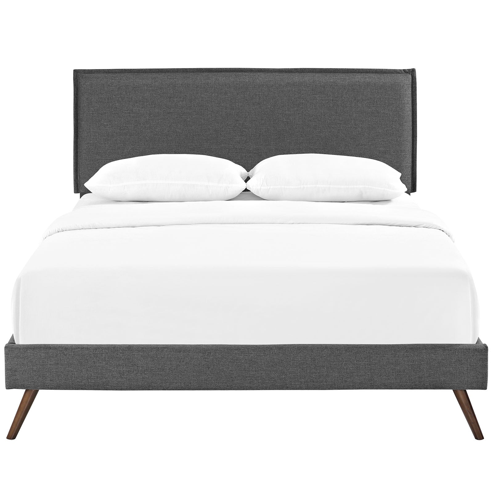 Visby Queen Platform Bed - Gray Denmark Home