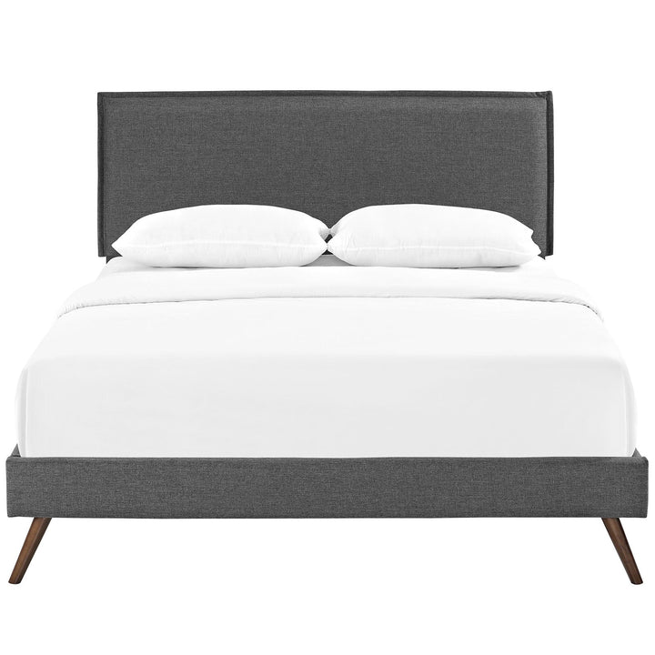 Visby Queen Platform Bed - Gray Denmark Home