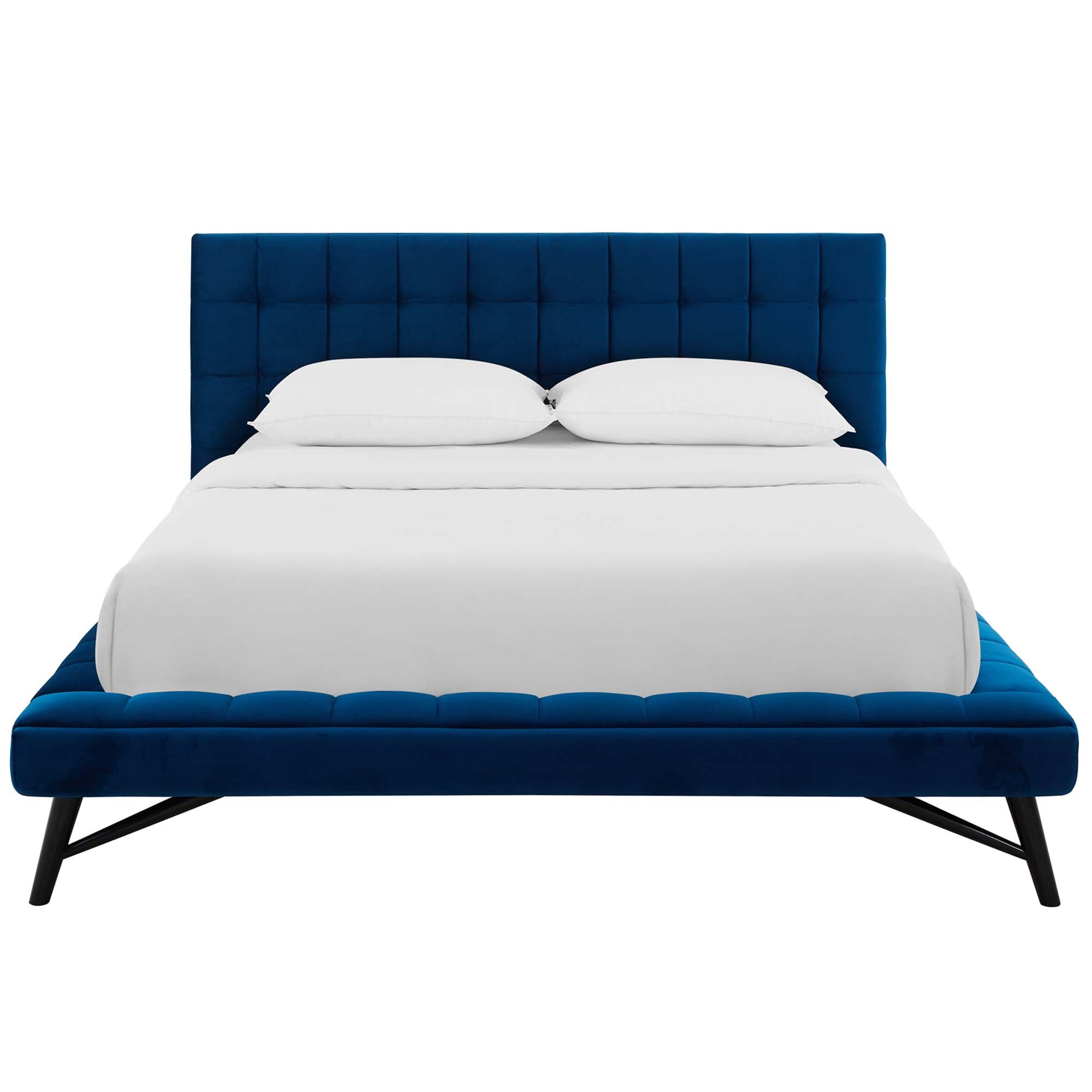 Lysandra Performance Velvet Queen Platform Bed - Ivory (Copy) Denmark Home