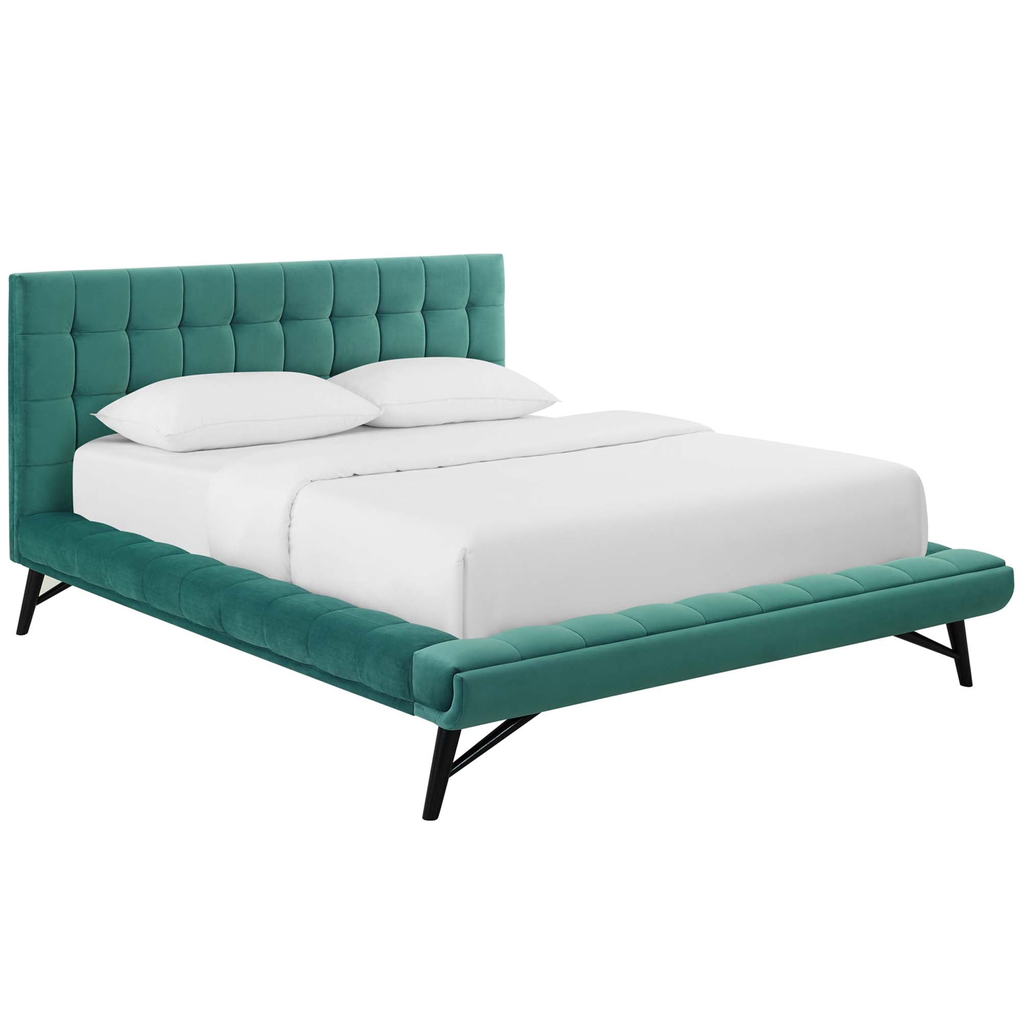 Lysandra Performance Velvet Queen Platform Bed - Navy (Copy) Denmark Home