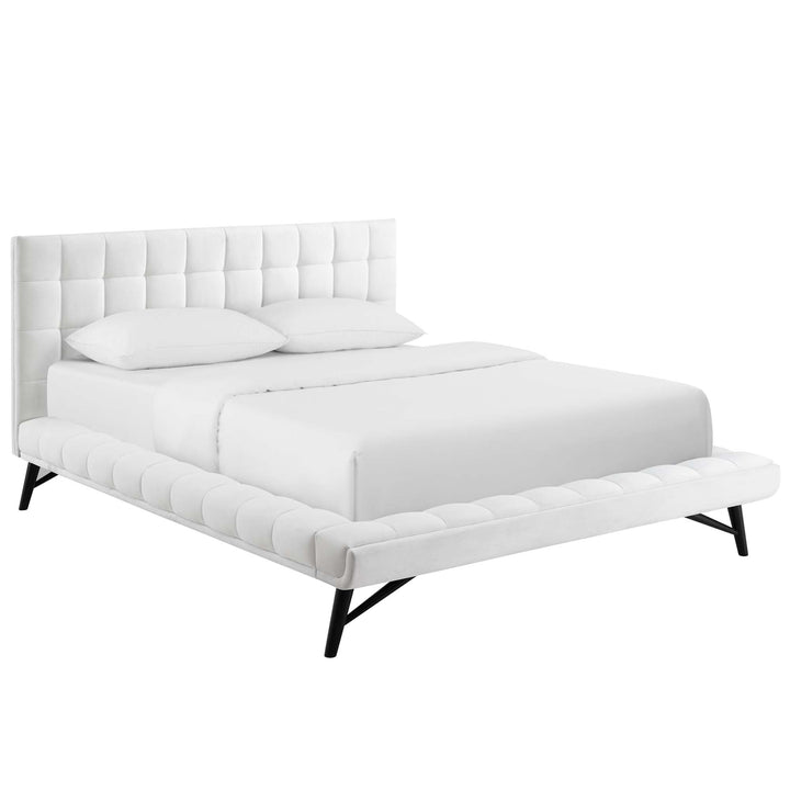 Lysandra Performance Velvet Queen Platform Bed - Teal (Copy) Denmark Home