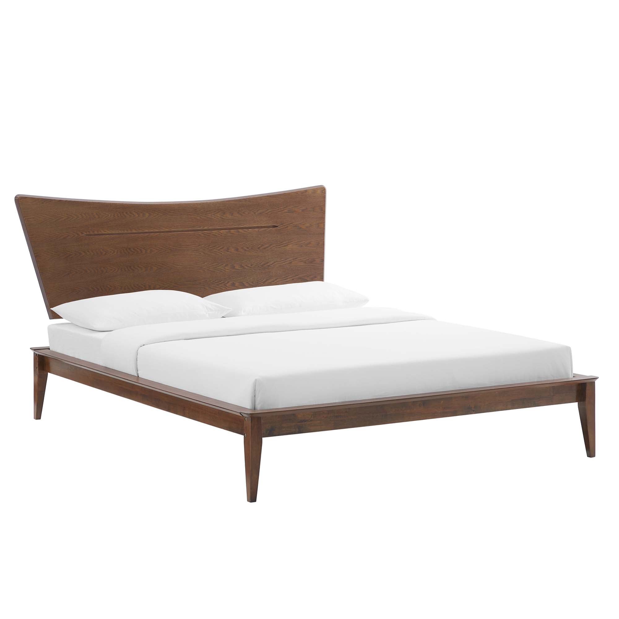 Embla Queen Platform Bed - Walnut Denmark Home