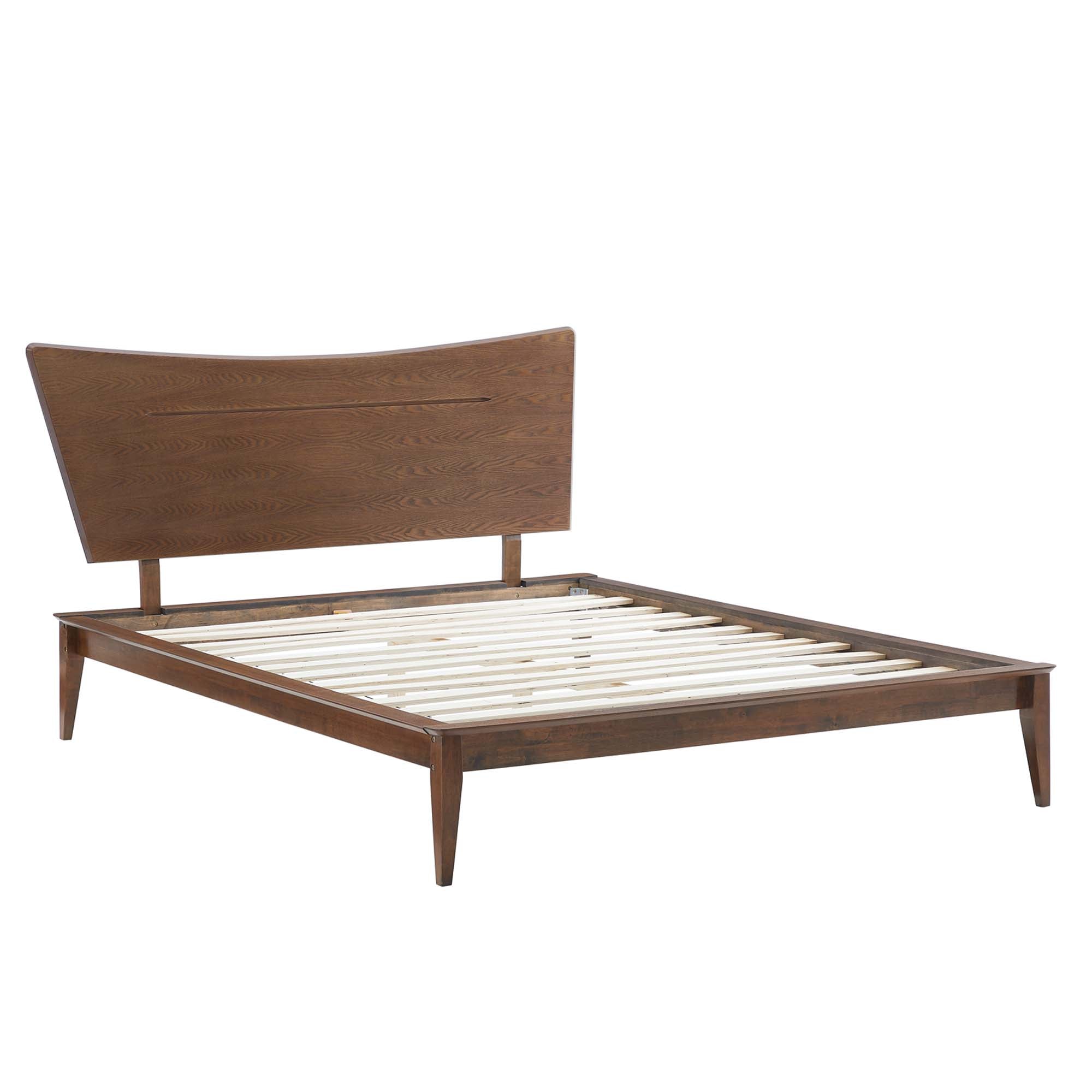 Embla Queen Platform Bed - Walnut Denmark Home
