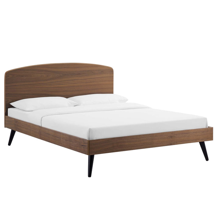 Odense Queen Platform Bed - Walnut Denmark Home