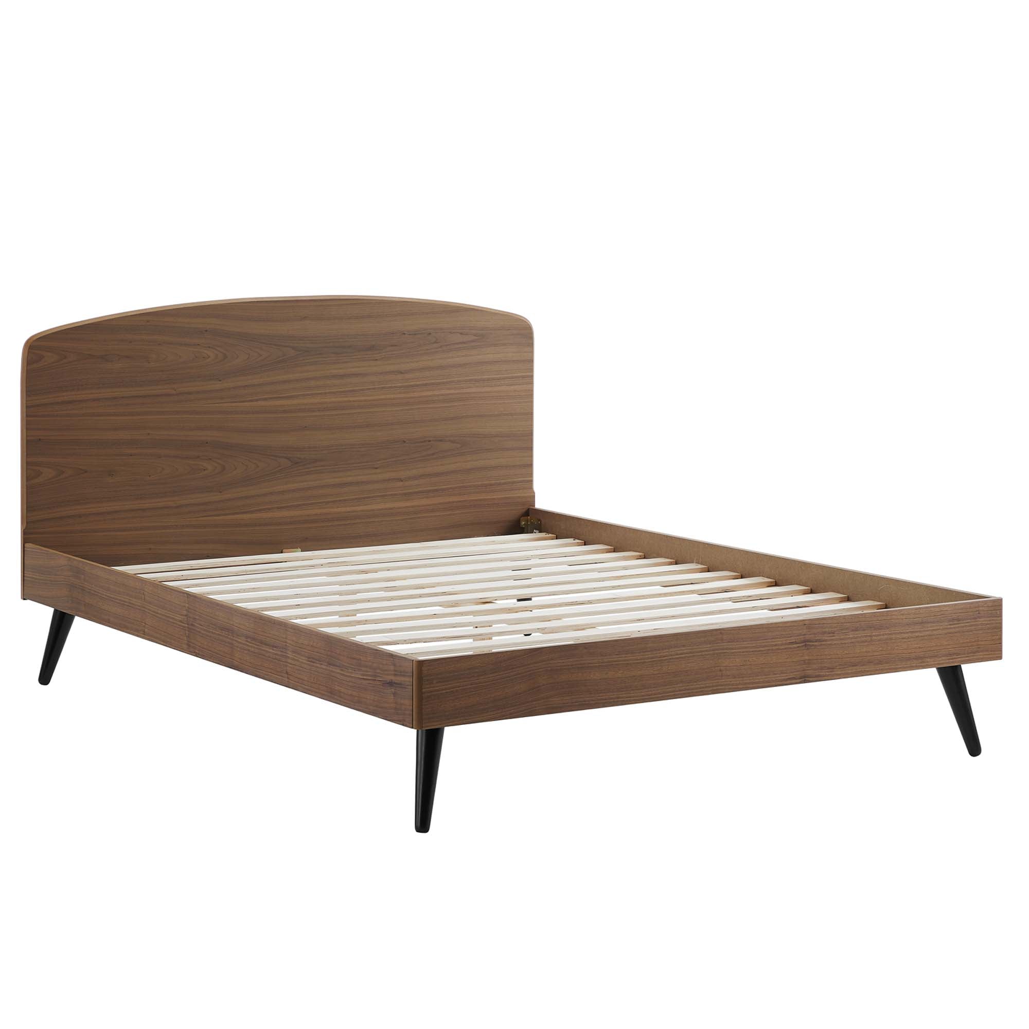 Odense Queen Platform Bed - Walnut Denmark Home