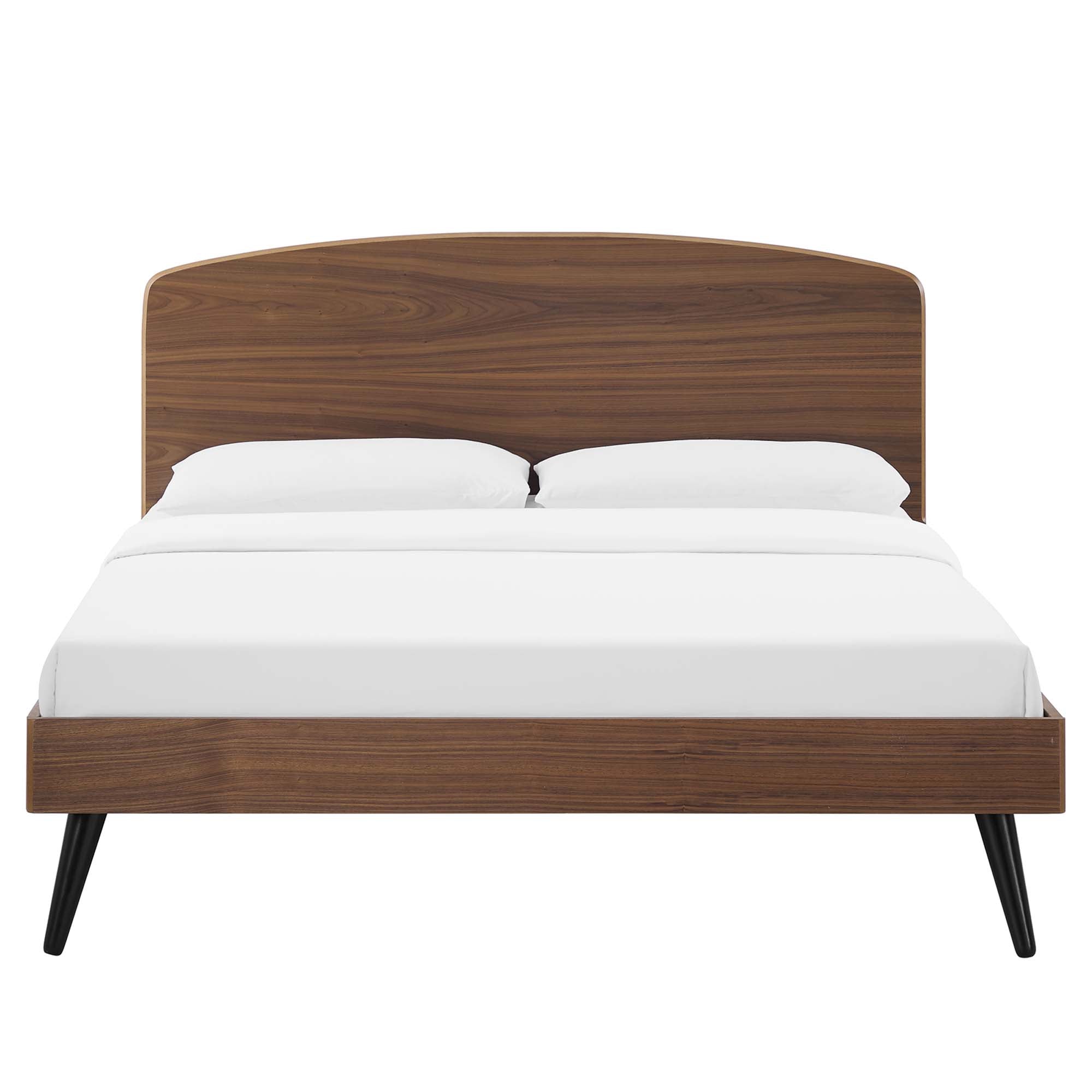Odense Queen Platform Bed - Walnut Denmark Home
