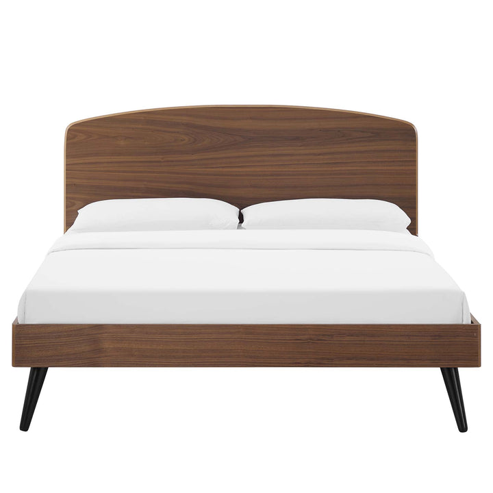 Odense Queen Platform Bed - Walnut Denmark Home