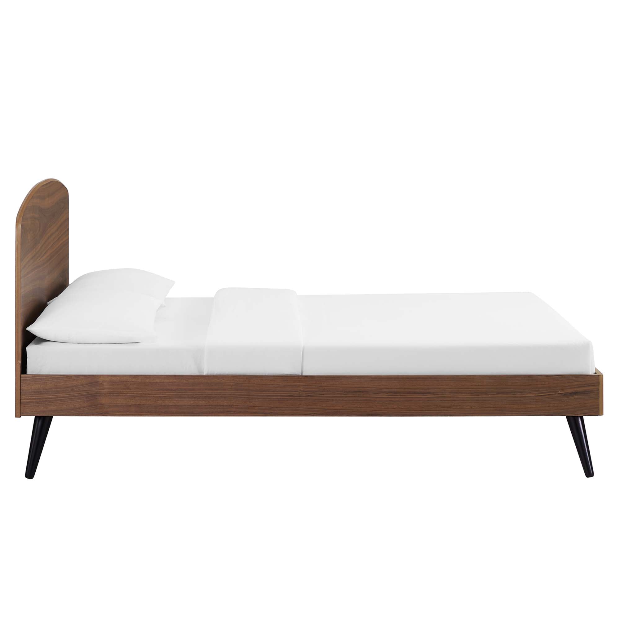 Odense Queen Platform Bed - Walnut Denmark Home