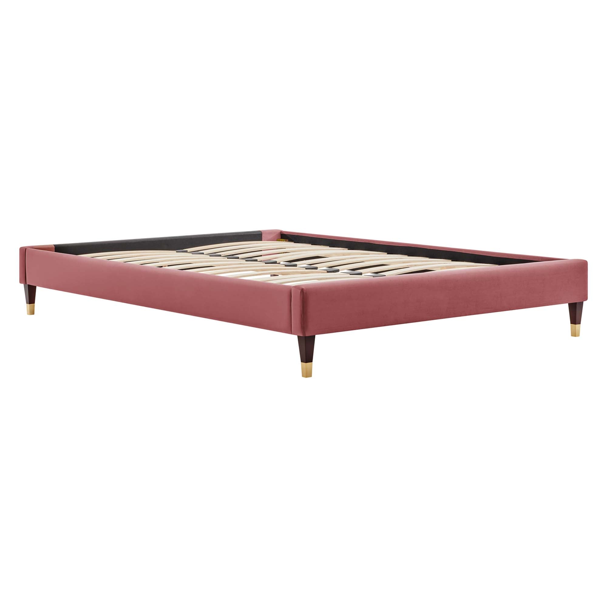 Tuva Performance Velvet Queen Bed Frame - Dusty Rose Denmark Home