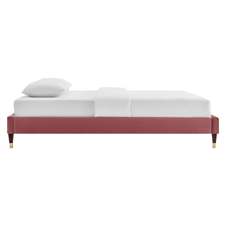 Tuva Performance Velvet Queen Bed Frame - Dusty Rose Denmark Home