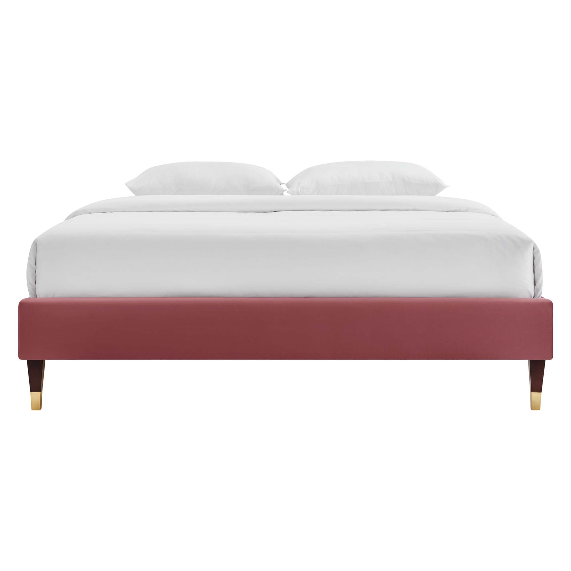 Tuva Performance Velvet Queen Bed Frame - Dusty Rose Denmark Home