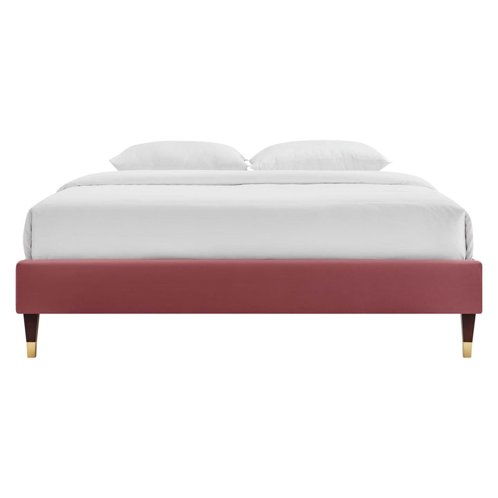 Tuva Performance Velvet Queen Bed Frame - Dusty Rose Denmark Home