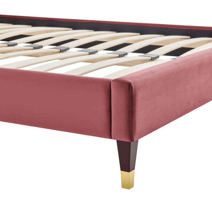 Tuva Performance Velvet Queen Bed Frame - Dusty Rose Denmark Home