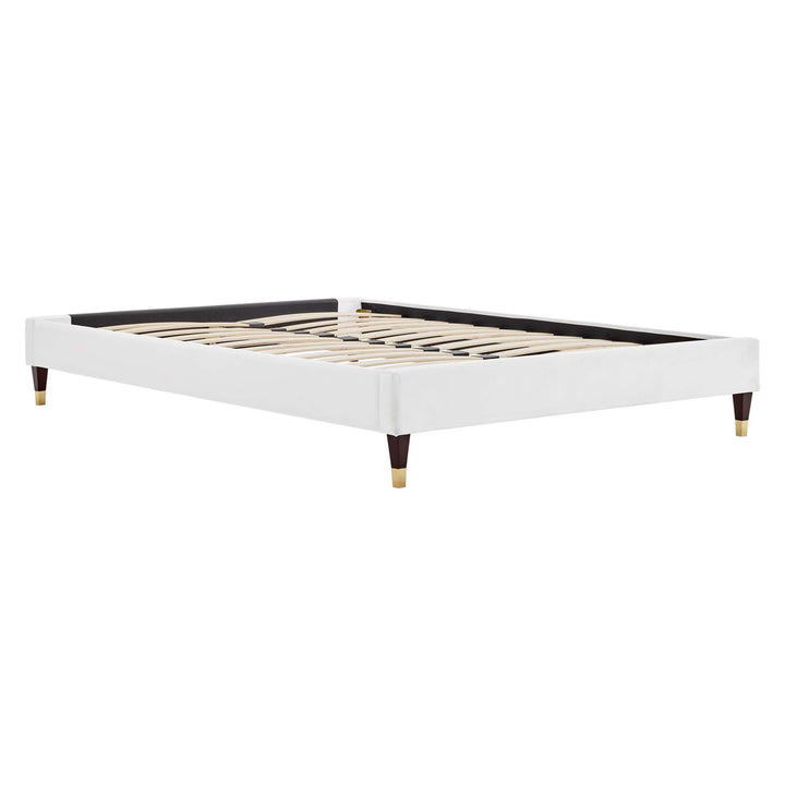 Tuva Performance Velvet Queen Bed Frame - White Denmark Home