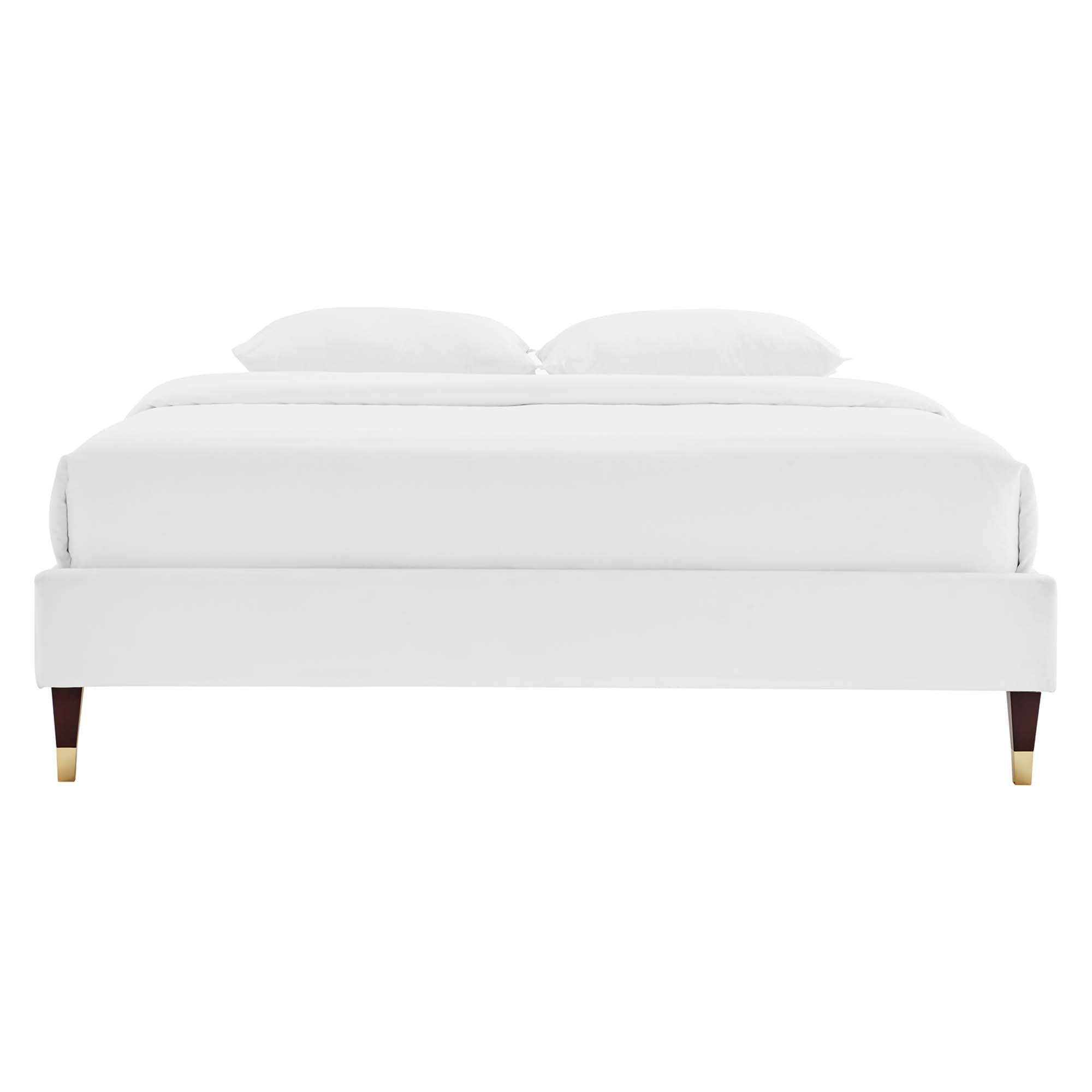 Tuva Performance Velvet Queen Bed Frame - White Denmark Home